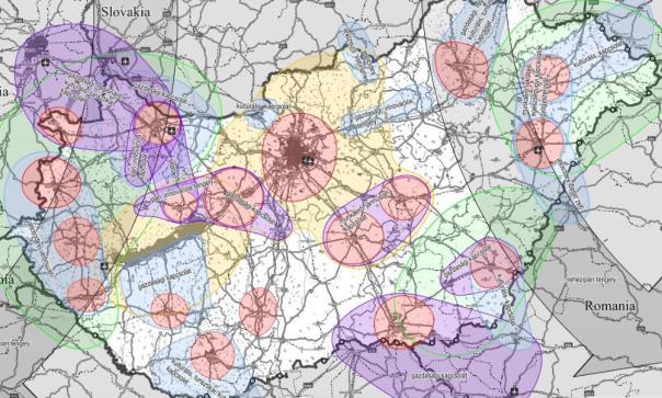 áthaladó forgalmat is. A következő oldalon található ábra a megye logisztikai erőterekhez történő tartozását jól szemlélteti. 33.