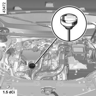 MOTOROLAJ-SZINT: utántöltés, feltöltés (2/3) 1 1 1 2 2 Ha az olajszint feltűnően vagy ismétlődően alacsony, forduljon márkaszervizhez.