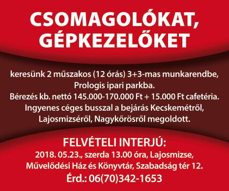 +36 30 228 5045 DOBOSSY-BAU KFT keres kőműveseket, ácsokat és segédmunkásokat azonnali kezdéssel. +36 20 244 1350 KECSKEMÉTI üzemanyagtöltő állomásra shopeladót keresünk.
