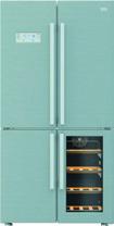hűtőszekrény NoFrost, 426 es (hűtőtér 301 + fagyasztóér 125 ), 3 fiókos fagyasztó, 3 üvegpolc, 3 teljes és 2 fél ajtórekesz, palacktároló, italadagoló, széles kivitel ezüst méret: 195 x 70 x 68 cm NO