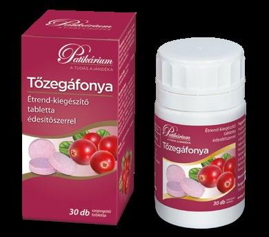 TŐZEGÁFONYA Étrend-kiegészítő tabletta édesítőszerrel 30 db szopogató tabletta 350 mg tőzegáfonya kivonatot tartalmazó szopogató tabletta.