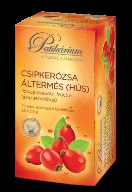 CSIPKERÓZSA ÁLTERMÉS (HÚS) Rosae pseudo- fructus (sine seminibus) filteres, aromazáró borítékban 25 2,5 g Gyógyszerkönyvi minőségű alapanyagból A bogyóból