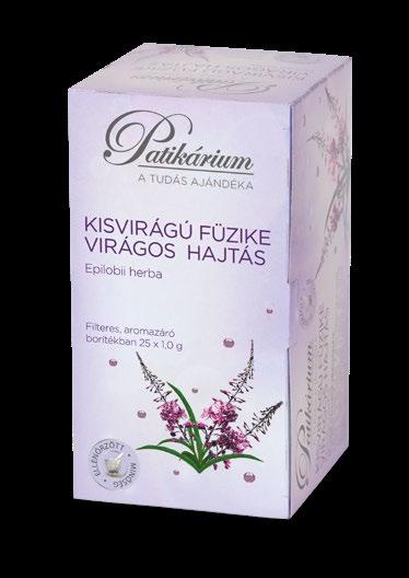 KISVIRÁGÚ FÜZIKE VIRÁGOS HAJTÁS Epilobii herba filteres, aromazáró borítékban 25x 1,0 g Ellenőrzött minőség A kisvirágú füzikét régóta eredményesen alkalmazzák a prosztata egészségének megőrzésére.