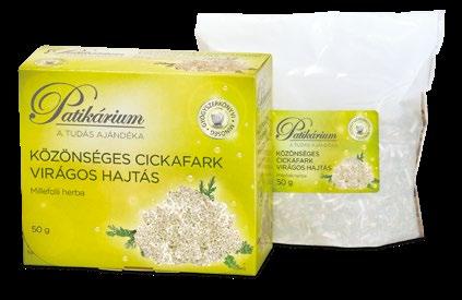 com) KÖZÖNSÉGES CICKA- FARK VIRÁGOS HAJTÁS Millefolii herba filteres, aromazáró borítékban 25x 1,0 g tasakolt 50g Gyógyszerkönyvi minőségű alapanyagból A cickafarkfű étvágytalanság, görcsös jellegű