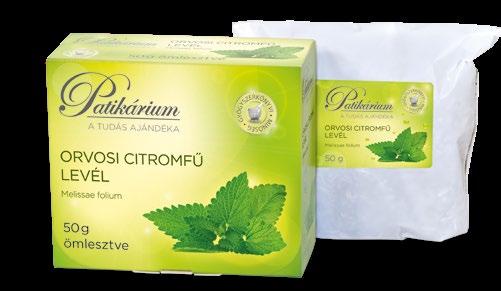 ORVOSI CITROMFŰ LEVÉL Melissae folium filteres, aromazáró borítékban 25 1,0 g tasakolt 50g Gyógyszerkönyvi minőségű alapanyagból