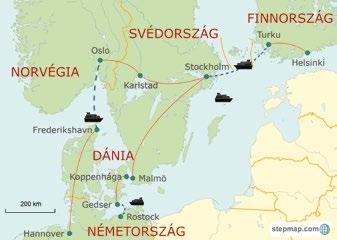 Keresztély által épített Rosenborg kastély, Márvány templom, Amalienborg, Gefion-szökőkút, Kis Szirén stb.