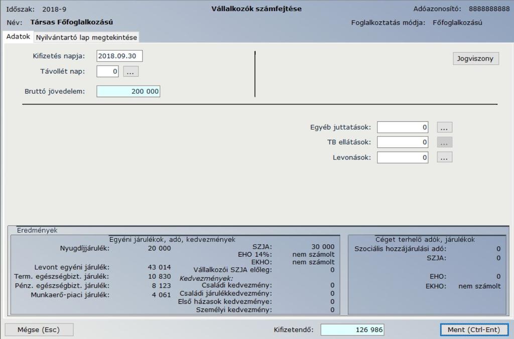 1.3. Számfejtési képernyő Mezők Kifizetés napja : ha a jogviszonyban a kifizetés napja kitöltött, akkor az alapján tölti ki a program (pl. 05, akkor a 11. havi számfejtéshez 12.05. dátumot ír).