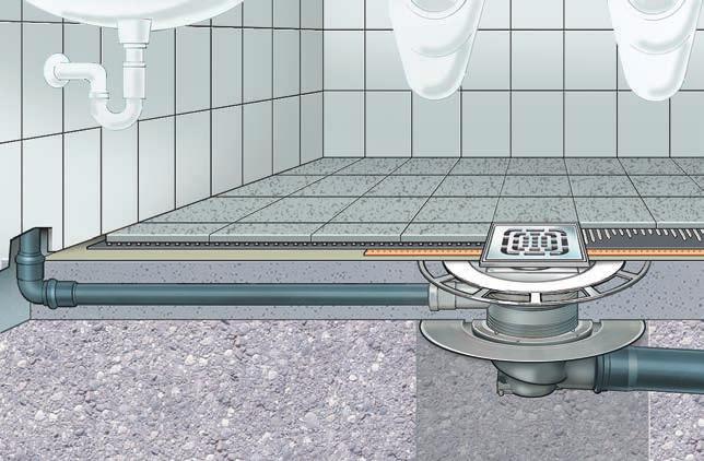 Kombinált szigetelés Advantix fürdőszobai összefolyó, 6 mm A lefolyó különösen alkalmas alacsony padlók esetén, amely felújítások alkalmával gyakran elkerülhetetlen.