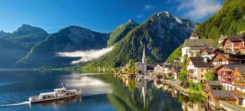 Mainau Schaffhausen Zürich Ausztria és Svájc 7 nevezetes városa Közép-Európa legszebb virágszigete: Mainau Hajózás a Rajnai-vízesésnél Vásárlási lehetőség a Swarovski gyárban Salzburg Hallstatt