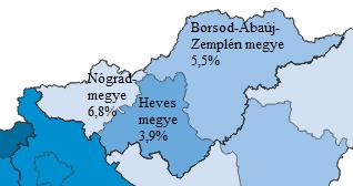 Munkanélküliségi ráták Észak-Magyarországon 2.ábra (Forrás: http://www.ksh.hu/docs/hun/xftp/megy/172/index.html) Az Észak-magyarországi régióban aránylag magas a munkanélküliségi ráta.