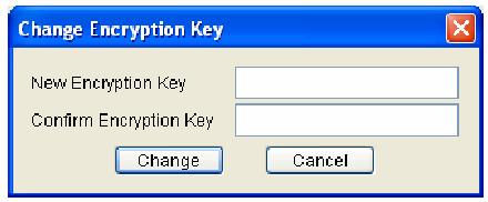 Bio Admin 133 Használati utasítás Nyomja meg a megváltoztatás /Change/ gombot a Titkosítás kódjának megváltoztatása /Change Encryption Key/ ablakban.
