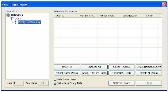 Bio Admin 38 Használati utasítás Ha a készülékek megfelelően lettek csatlakoztatva, az új készülék ID-ja megjelenik a készülék fa /Device Tree/ ablakban.