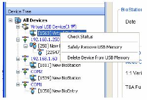 o USB memória eltávolítása /safely remove USB memory/: kattintson erre a menüre a virtuális terminál eltávolításához a fogadó PC-ről.