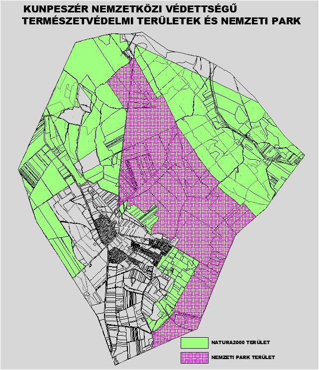 e) Természetvédelmi területek: a NATURA 2000 terület, a nemzeti park területe, az országos jelentőségű