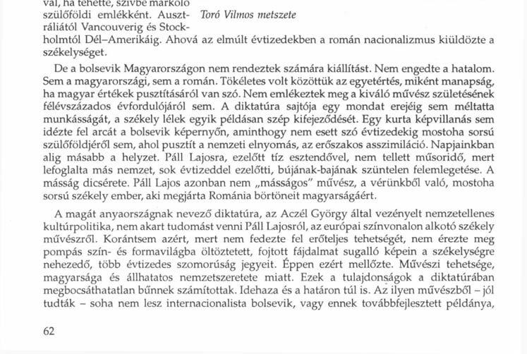 tásunkat. Páll Lajosnak, az ismert korondi fazekas dinasztia művészi rangra emelkedett fiának, 50.