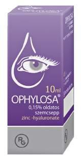 Ophylosa 0,15% cinkhialuronát tartalmú oldatos szemcsepp, 10 ml (141,9 Ft/ml) hatóanyag: cink-hialuronát Az Ophylosa szemcsepp sima, kellemes érzést biztosít a fáradt, érzékeny szemnek, enyhíti a
