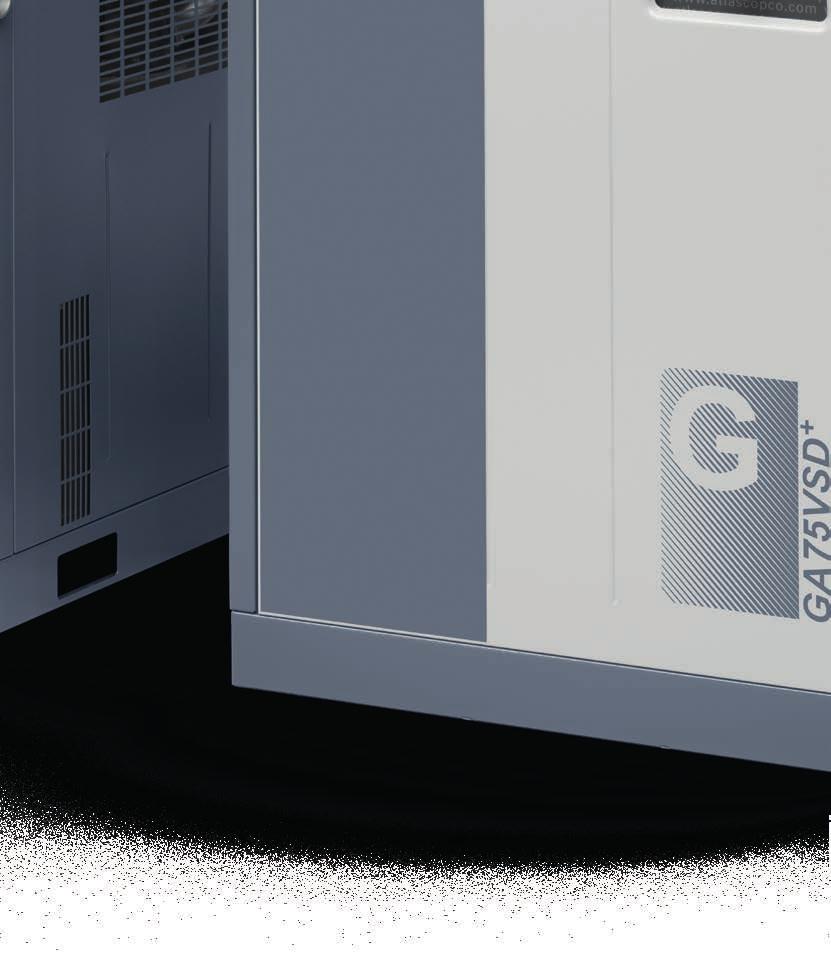 VSD + AZ ÁTLAGOSAN 50%-OS ENERGIA MEGTAKARÍTÁSÉRT * Az Atlas Copco GA változó sebességű meghajtású + (VSD + ) technológiája a motorsebesség automatikus állításával pontosan követi a levegőigényt.