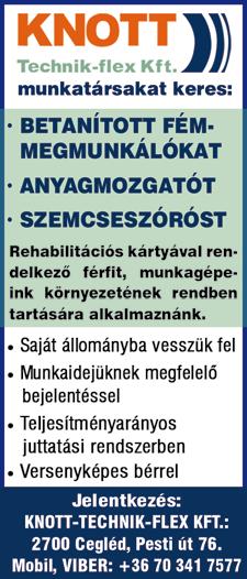 Dunavarsányi telephelyünkre (Budapesttől 20 km) jelenleg az alábbi munkakörbe keresünk SAJÁT ÁLLOMÁNYUNKBA munkaerőt: OPERÁTOR (minimum 8 általános) és KARBANTARTÓ TECHNIKUS (műszaki végzettséggel,