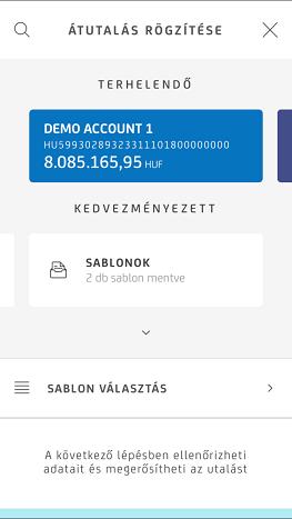 Lekötött betétek kezelése Lekötött betétek lekérdezése Betétlekötés meglévő betétszámlára Átutalások Eseti forint átutalás bankon kívül (normál és VIBER) Eseti forint átutalás bankon belül Saját