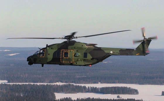 Ománi NH90 TTH helikopter A sárkányszerkezet a könnyűség és a korrózióállóság jegyében szinte teljes egészében kompozit műanyagból készül, a kialakításánál igyekeztek a radarkeresztmetszetet