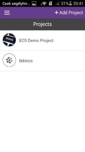 (nyomjuk le a megjelenő tkkincs gombot) A képernyőkép azt mutatja, hogy még nincs bejegyzés a projektben.