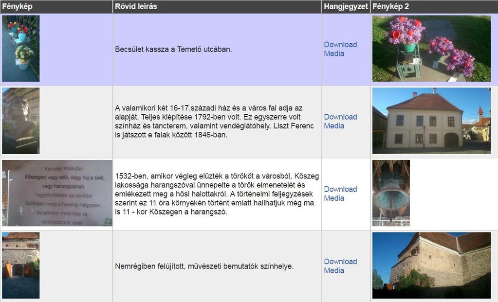 nézetben tekinthetők meg a vetélkedőn