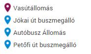 5.1 Autóbuszos közösségi közlekedés Az autóbusz állomást a település központjában építették ki a Szent István úton, a Városháza mellett, ahol fedett épület várja az utazni kívánókat.