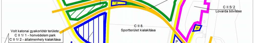5000 2 belső utak, útburkolatok 10 000 m² 3 zöldfelületek 140 000 m² 4 tófelületek kialakítása 5000 m² 5 belső közművek 1 agyaggalamb lövő sport bázis 2,0 ha