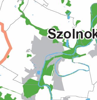A felszíni vizek vízminőségvédelmi területe a jogérvényes és a módosított OTRT-ben azonos, lefedi Szolnok területét.