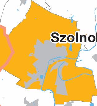 Közép-Tiszai Tájvédelmi Körzetet tünteti fel, amelynek bővítését tervezik. A halványabb zöld az ezen kívül eső erdő-területeket jelöli.