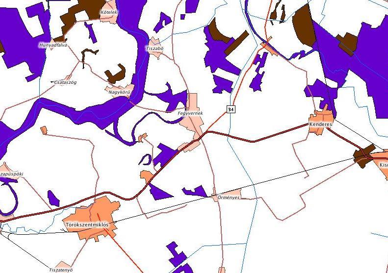 1.12.3.3 Ökológiai hálózat Az ökológiai hálózat funkcionális elemei az alábbiak, melyek megtalálhatók a település területén és a környező területeken.