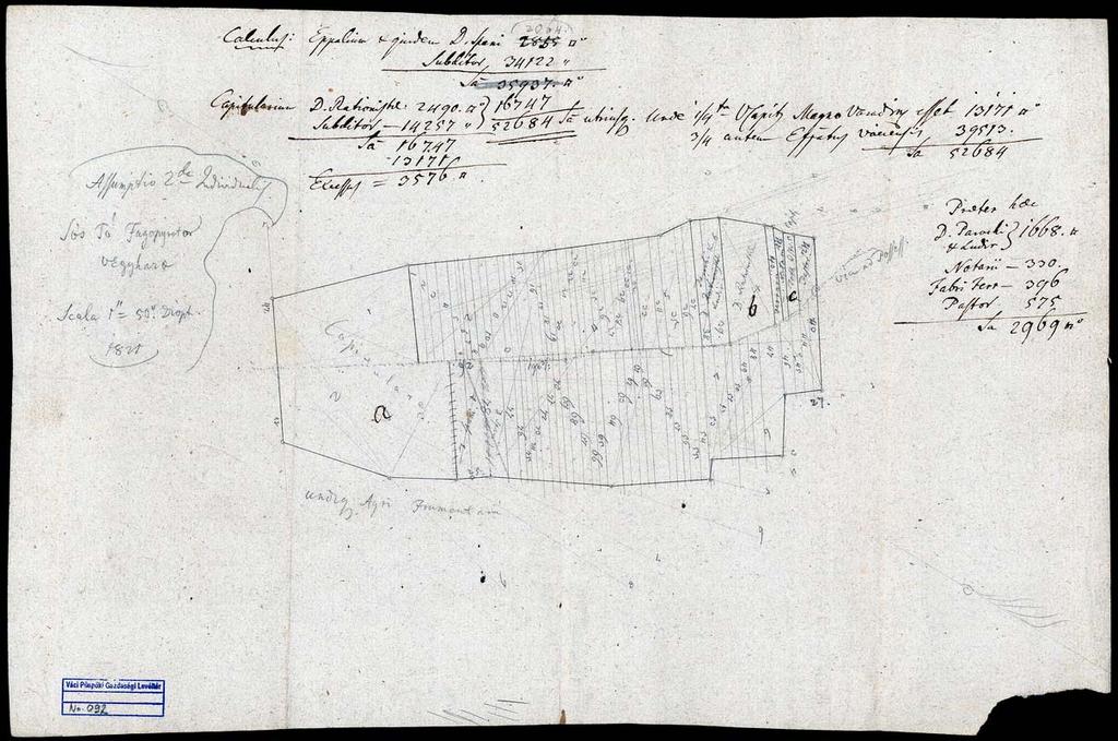 107 97. VPGL. 92. 1. [Suhajda, Mátyás] [geom.] 1821 2. 3. Veresegyháza (Pest m.) kukoricaföldek. 4.