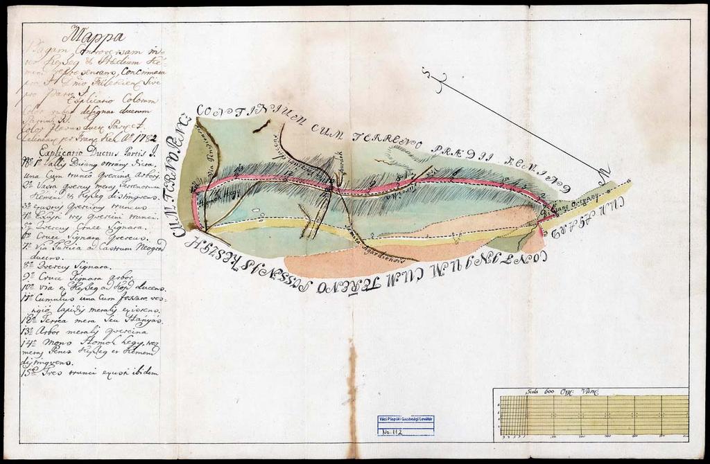 130 117. VPGL. 112. 1. Kek, Franciscus 1782 2. Mappa Plagam Controversam inter Keszeg & Praedium Kemend reprosentas 3.