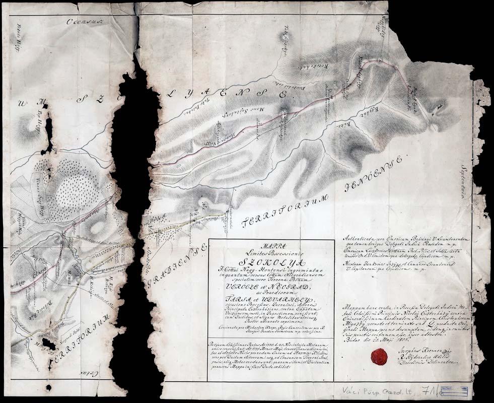 86 76. VPGL. 71/a. 1. Kárpe, Michael cam. geom. 18.. 2. Mappa Limites Possessionis Szokolya..., Verőcze et Neograd, ac Praedium Tarsa et Udvarhely ex primens. 3.
