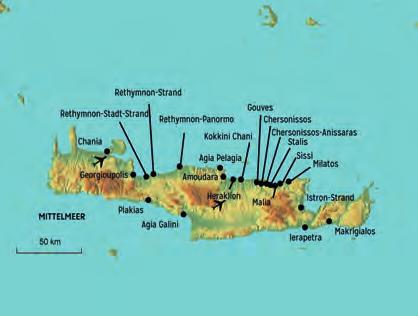 KRÉTA A LEGDÉLEBBI ÉS EGYBEN A LEGNAGYOBB GÖRÖG SZIGET Rethymnon környékén hosszú, homokos/kavicsos strandokat találunk, óvárosa és festői
