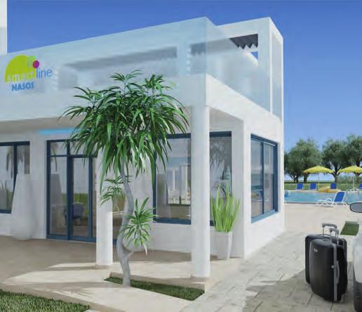 A lassan mélyülő, homokos strandtól és a menetrend szerinti busz megállójától egyaránt kb. 250 m-re fekszik.