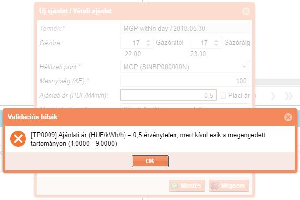 értéke> <tartomány felső értéke>). Megjegyzés: alapértelmezetten 2 és 20 közé eshet a megadott ár.