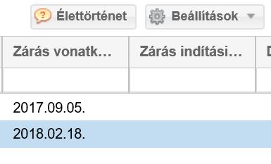 Az exportálható sorok maximális száma adminisztrátori szerepkörben állítható a megfelelő rendszerparaméterrel. Az állományok elmenthetők, vagy megnyithatók: az.