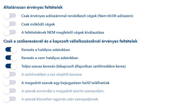 azonban arra is, hogy 20-nál több céget exportáljunk, de ehhez az alábbi teendőket kell elvégezni: 1. A találati listában felül az egy oldalon szereplő cégek számát 20-ról 100-ra kell növelni.