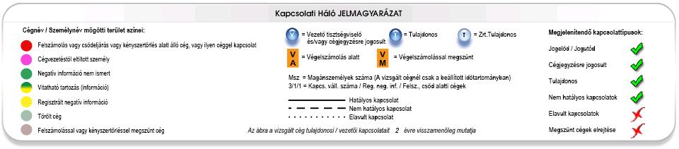 információkkal, akkor a Vizsgált cég bal oldalán a speciális Zrt-hez köthető világoskék hátterű T betű jelenik meg, felhívva ezzel a figyelmet arra, hogy kikapcsolva a V-T külön ábrázolva paramétert