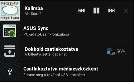 Az ASUS Gyorsbeállítások sáv Érintse meg valamelyik segédfunkció ikonját, hogy engedélyezze, vagy letiltsa.