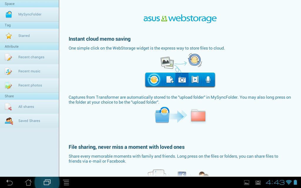 2. A bejelentkezést követően megtekintheti az ASUS Webstorage webtárhelyen