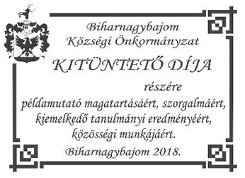 Akikre büszkék vagyunk Az évzáró és ballagási ünnepségen a Berettyóújfalui Tankerületi Központ igazgatón jének dicsér oklevelét kapta Tóth