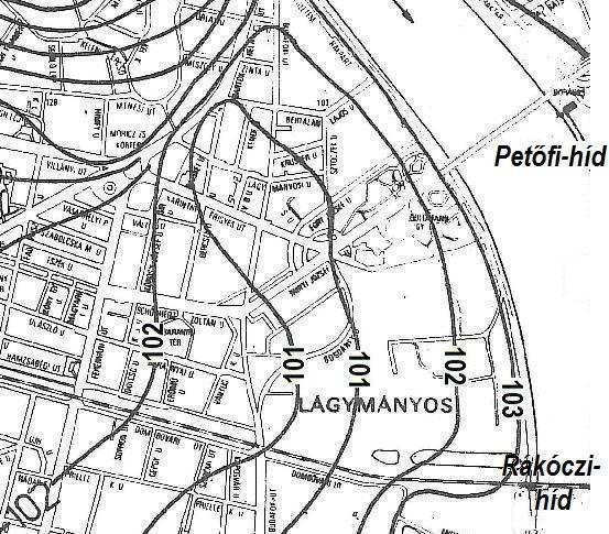 Csoma-Emszt-Gálos 4. ábra. Maximális talajvízszintek, m B.f. (Szentirmainé et al, 18) 5. ábra. A kutak kiépítése Az ábrákon tájékoztatásul feltüntettük a Duna 1643.