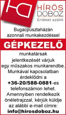 Elvárás: számítógép magabiztos használata, Word, Excel Jelentkezés fényképes önéletrajzzal: allashely01@