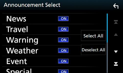 DAB [Language Select] A PTY funkció megjelenítési nyelvének kiválasztása. ÑÑHírek beállítása Amennyiben a bekapcsolt szolgáltatás elindul, bármely forrásról átkapcsol a Hírekre.