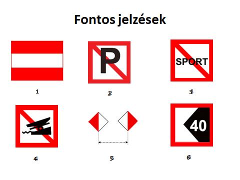10. Mit jelentenek az alábbi jelzések? Párosítsa a képet a jelentéssel!