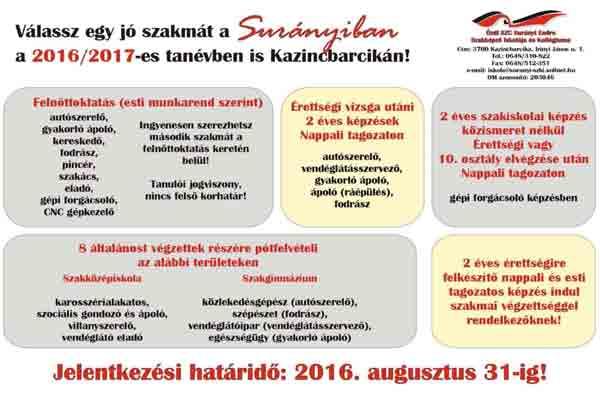 technikus (4+1 év) grafikus (4+1 év) 2 éves érettségire való felkészítés(az iskolai rendszerben szerzett szakmunkás bizonyítvánnyal rendelkezők számára) Szakképzési Hídprogram (20 hónap; 16.