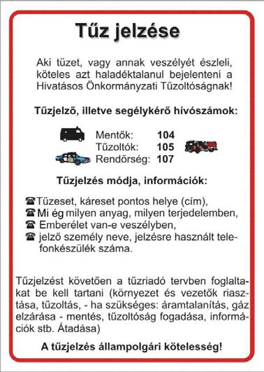 VII. Fejezet A munkavállalóknak a tűzjelzéssel, tűzoltással, műszaki mentéssel kapcsolatos feladatai 1.