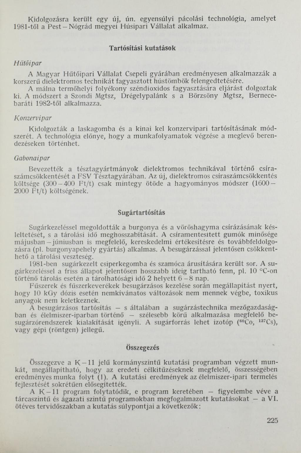 élelmiszerek eltarthatósági ideje (1982)
